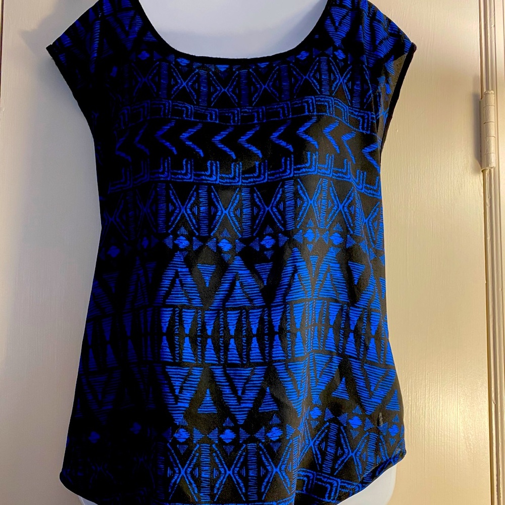 Love J - Black & Blue Blouse - L